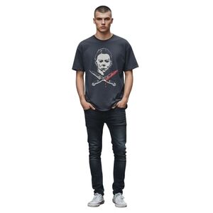 Vintage Michael Meyers Mens Medium T Shirt Black Cotton Halloween Horror